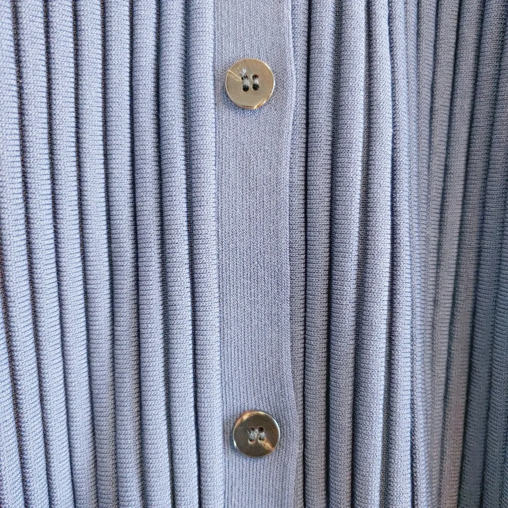 Theory Blue Ribbed Cardigan - Picture 2 of 10
